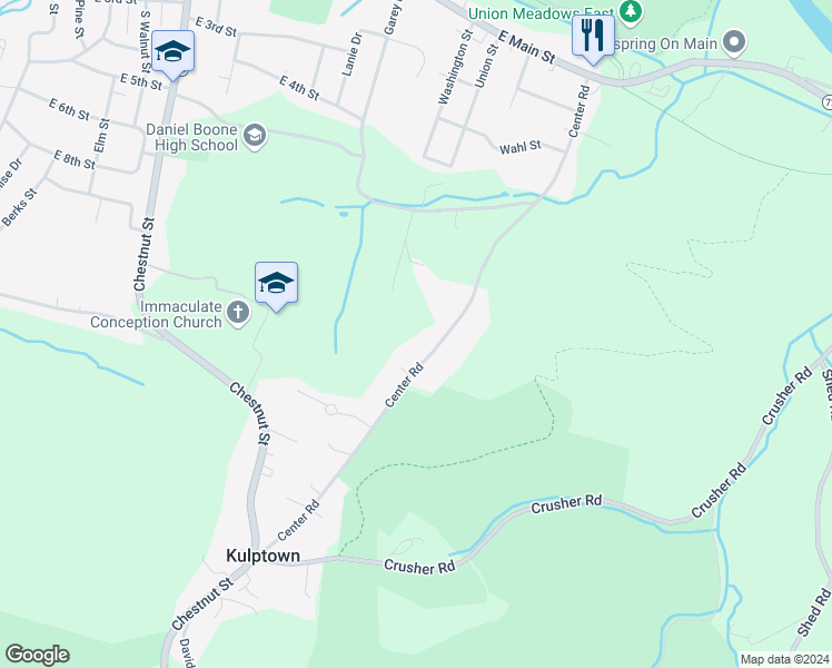 map of restaurants, bars, coffee shops, grocery stores, and more near 112 Center Road in Douglassville