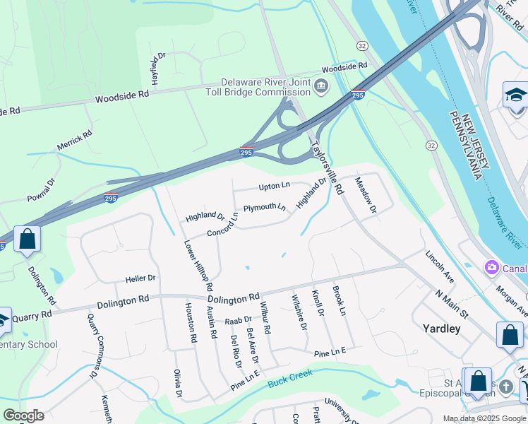 map of restaurants, bars, coffee shops, grocery stores, and more near 7 Plymouth Lane in Morrisville