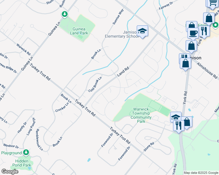 map of restaurants, bars, coffee shops, grocery stores, and more near 1801 Hale Circle in Jamison