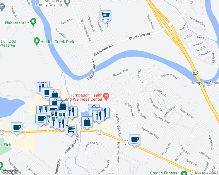 map of restaurants, bars, coffee shops, grocery stores, and more near 6359 Galleon Drive in Mechanicsburg