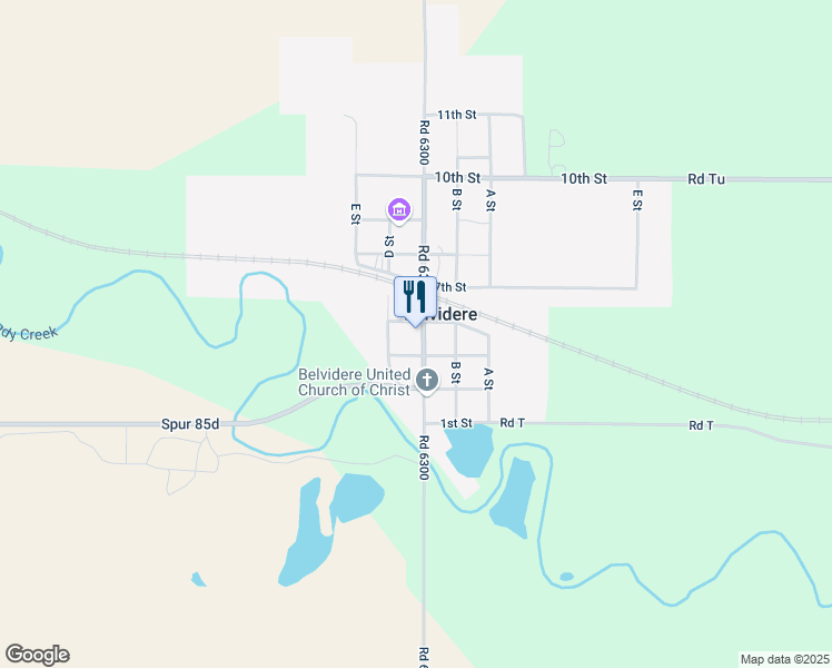 map of restaurants, bars, coffee shops, grocery stores, and more near 305 C Street in Belvidere