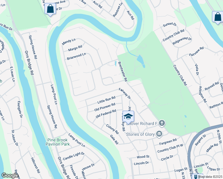map of restaurants, bars, coffee shops, grocery stores, and more near 56 Fairway Drive in Camp Hill