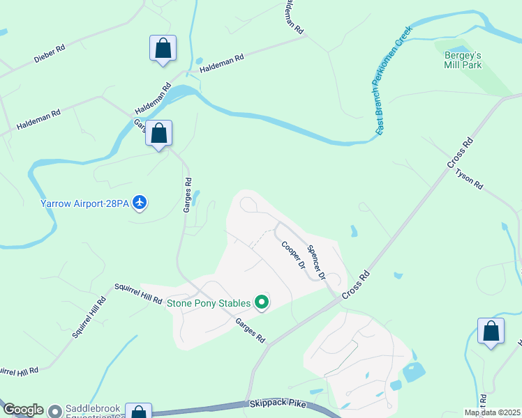 map of restaurants, bars, coffee shops, grocery stores, and more near 4859 Spencer Drive in Schwenksville