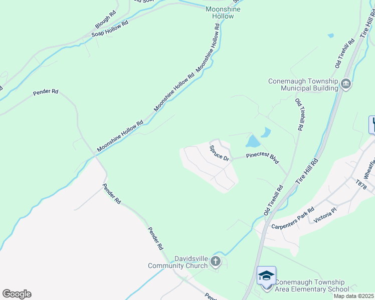 map of restaurants, bars, coffee shops, grocery stores, and more near 1-99 Red Drive in Johnstown