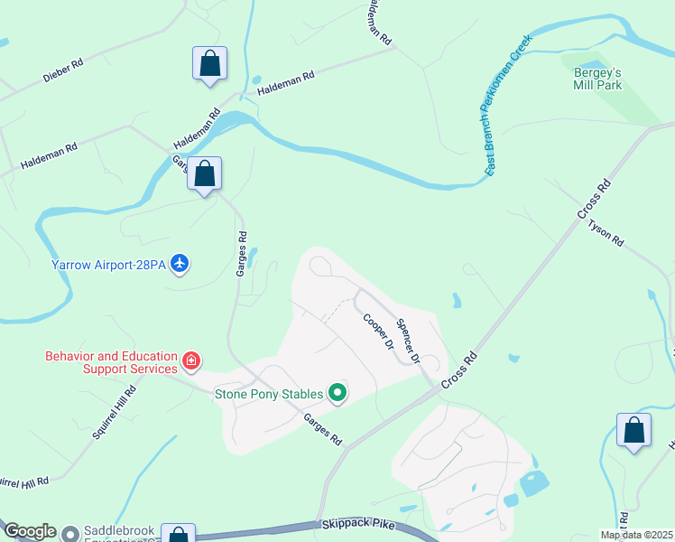 map of restaurants, bars, coffee shops, grocery stores, and more near 4859 Spencer Drive in Schwenksville