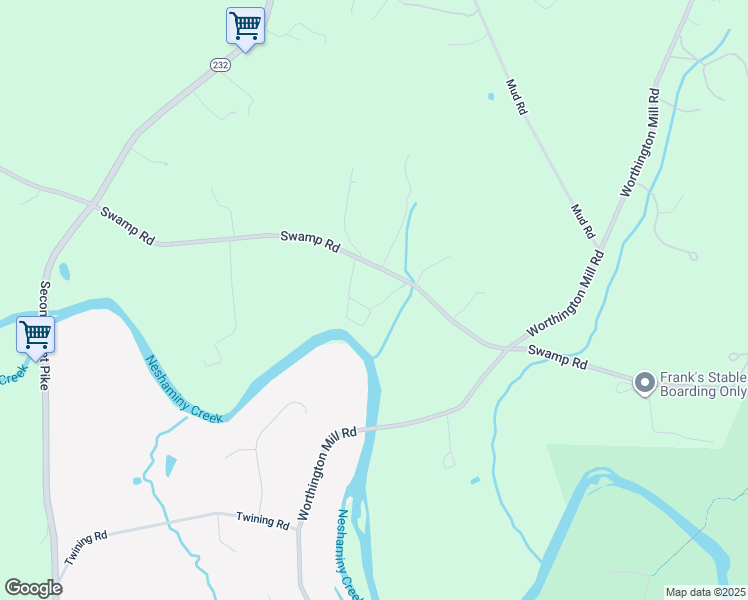 map of restaurants, bars, coffee shops, grocery stores, and more near 35 Hickory Lane in Newtown