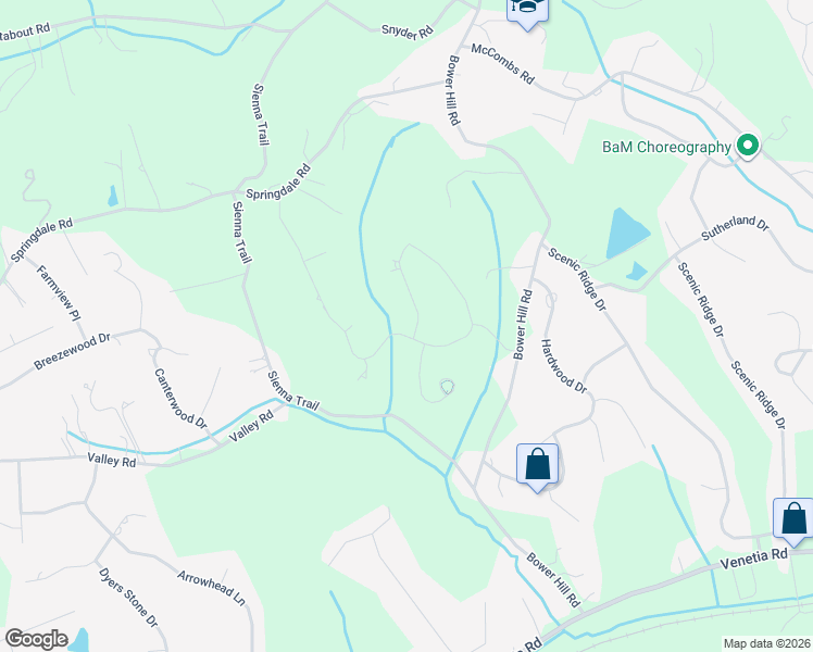 map of restaurants, bars, coffee shops, grocery stores, and more near 101 Knight Bridge Drive in Venetia