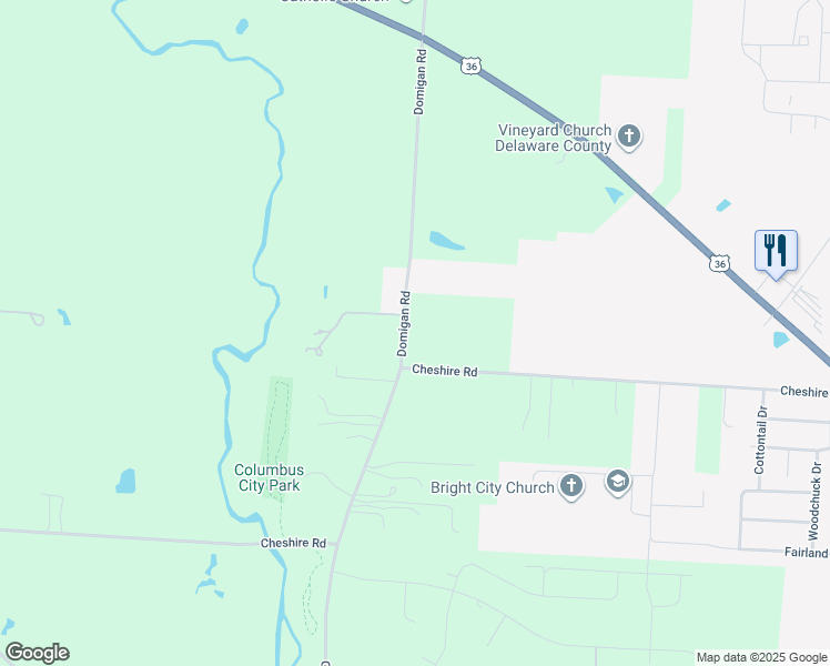 map of restaurants, bars, coffee shops, grocery stores, and more near 539 Domigan Road in Sunbury