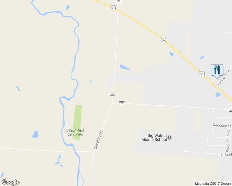 map of restaurants, bars, coffee shops, grocery stores, and more near 539 Domigan Road in Sunbury