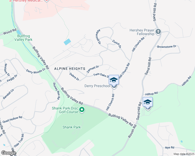 map of restaurants, bars, coffee shops, grocery stores, and more near 860 Twin Oaks Drive in Hummelstown