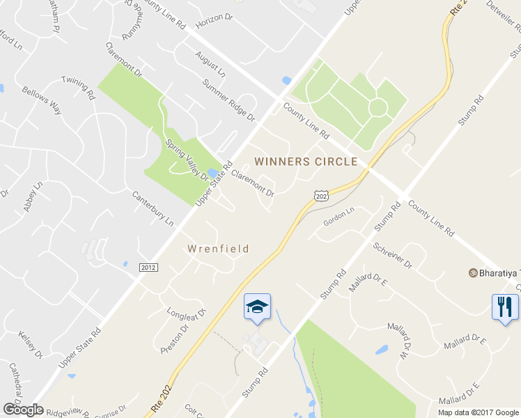 map of restaurants, bars, coffee shops, grocery stores, and more near 404 Pimlico Way in North Wales