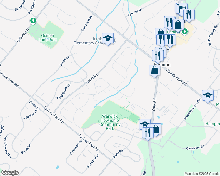 map of restaurants, bars, coffee shops, grocery stores, and more near 1865 Heritage Drive in Jamison