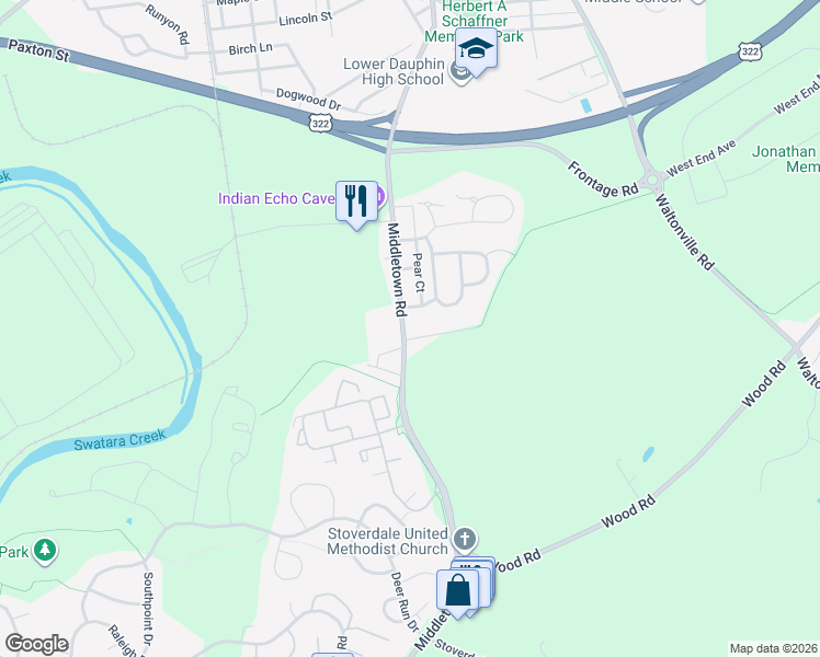 map of restaurants, bars, coffee shops, grocery stores, and more near 491 Middletown Road in Hummelstown