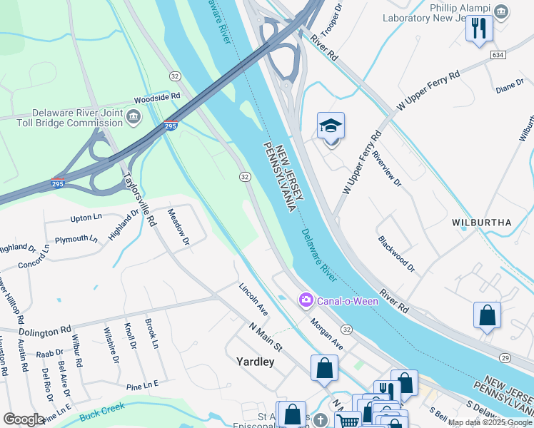 map of restaurants, bars, coffee shops, grocery stores, and more near 1357 North River Road in Morrisville