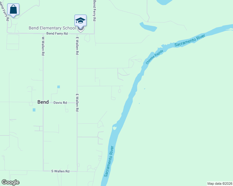 map of restaurants, bars, coffee shops, grocery stores, and more near 22375 Canta Del Rio Lane in Red Bluff
