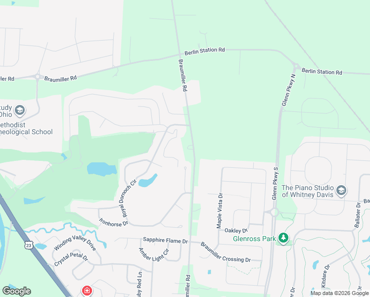 map of restaurants, bars, coffee shops, grocery stores, and more near 2562 Braumiller Rd in Delaware