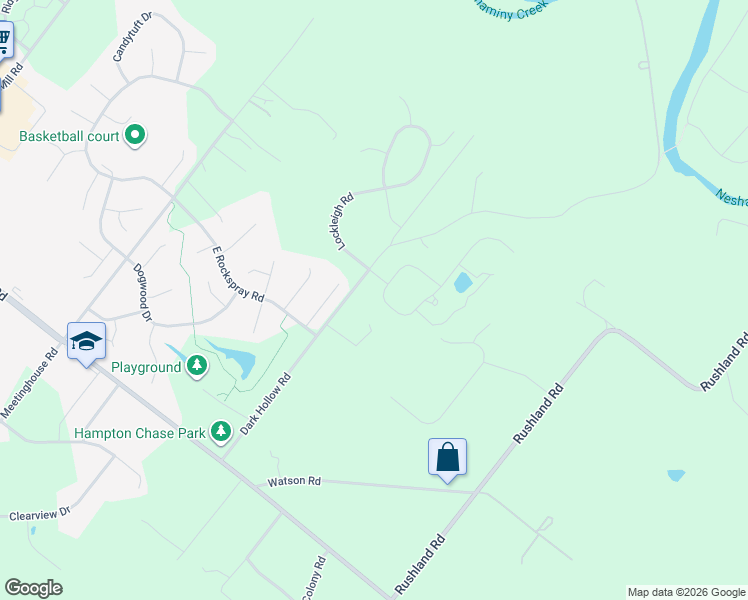 map of restaurants, bars, coffee shops, grocery stores, and more near 2417 April Drive in Jamison