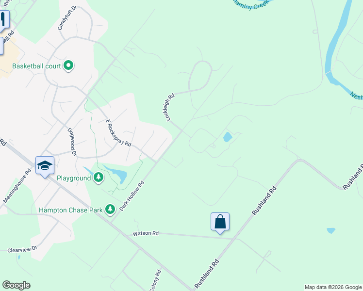 map of restaurants, bars, coffee shops, grocery stores, and more near 2417 April Drive in Jamison