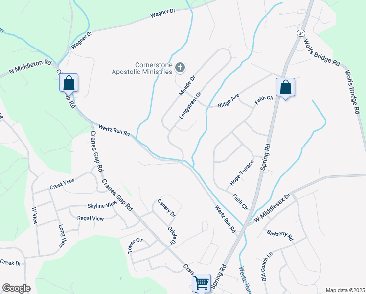 map of restaurants, bars, coffee shops, grocery stores, and more near 7 Longstreet Drive in Carlisle