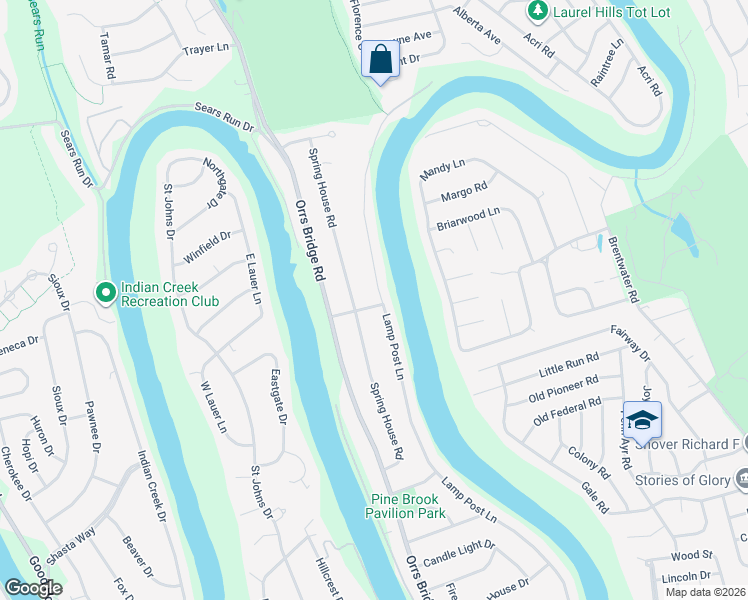 map of restaurants, bars, coffee shops, grocery stores, and more near 439 Lamp Post Lane in Camp Hill