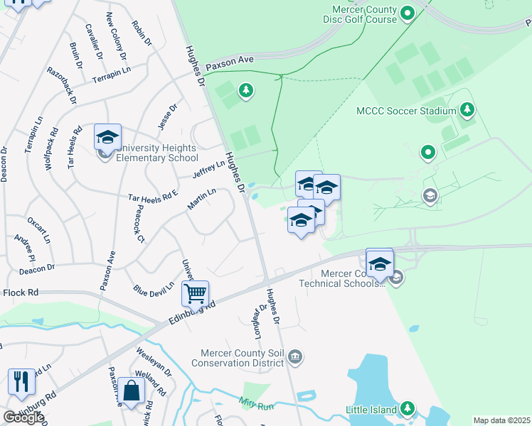 map of restaurants, bars, coffee shops, grocery stores, and more near 924 Hughes Drive in Hamilton Township