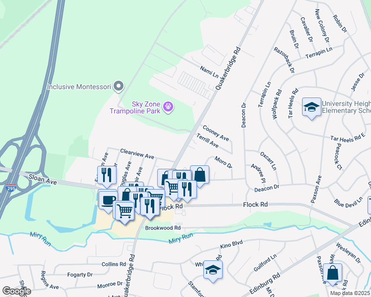 map of restaurants, bars, coffee shops, grocery stores, and more near 3441 Quakerbridge Road in Trenton