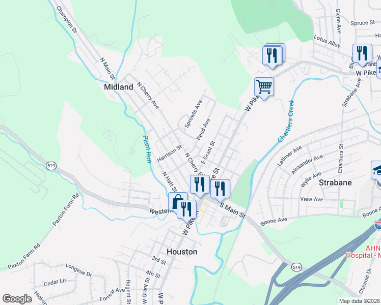 map of restaurants, bars, coffee shops, grocery stores, and more near 207 Cherry Avenue in Houston