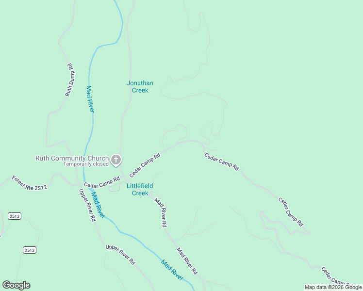 map of restaurants, bars, coffee shops, grocery stores, and more near 1680 MC Clellan MTN Road in Mad River