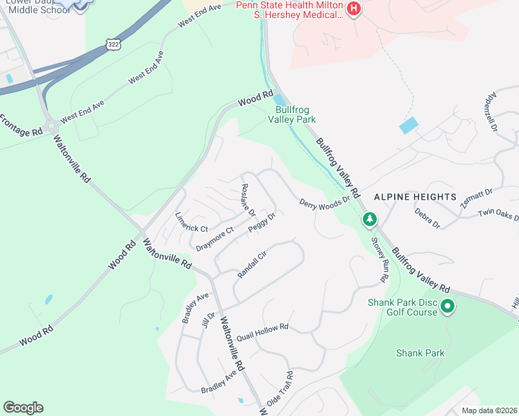 map of restaurants, bars, coffee shops, grocery stores, and more near 583 Roslaire Drive in Hummelstown