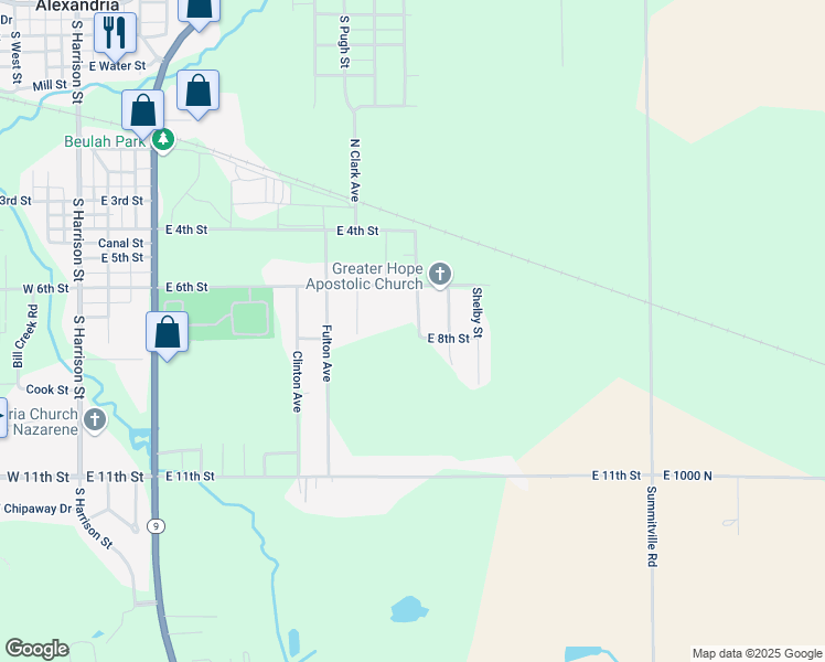 map of restaurants, bars, coffee shops, grocery stores, and more near 1110 Randolph Street in Alexandria