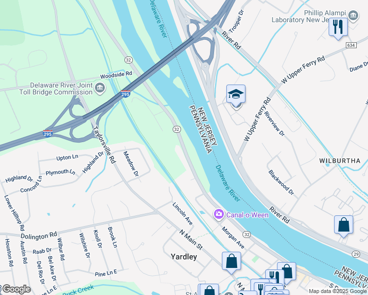 map of restaurants, bars, coffee shops, grocery stores, and more near 1357 North River Road in Morrisville