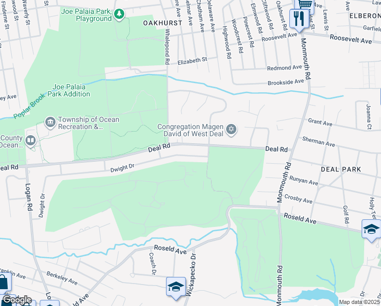 map of restaurants, bars, coffee shops, grocery stores, and more near 3 Dwight Drive in Monmouth County