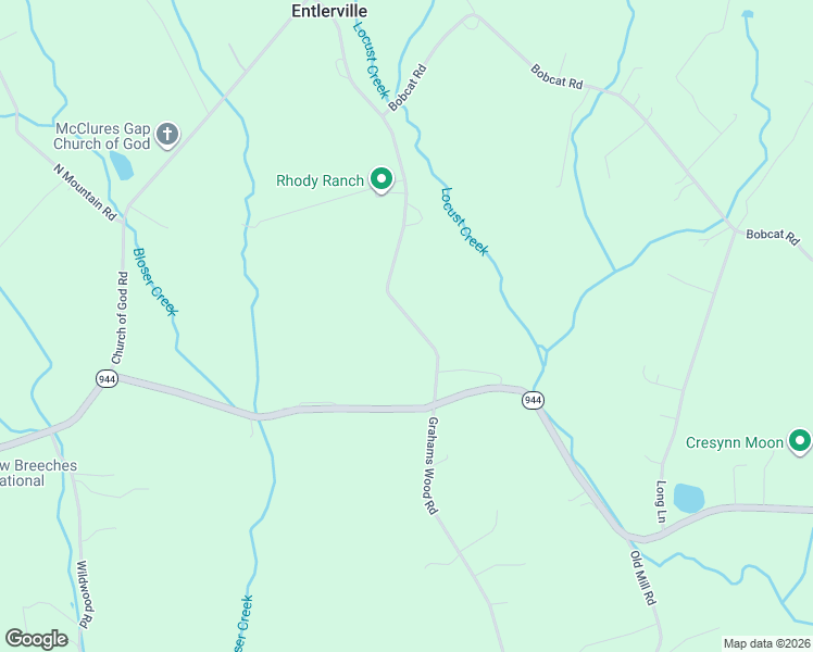 map of restaurants, bars, coffee shops, grocery stores, and more near 714 Grahams Wood Road in Newville