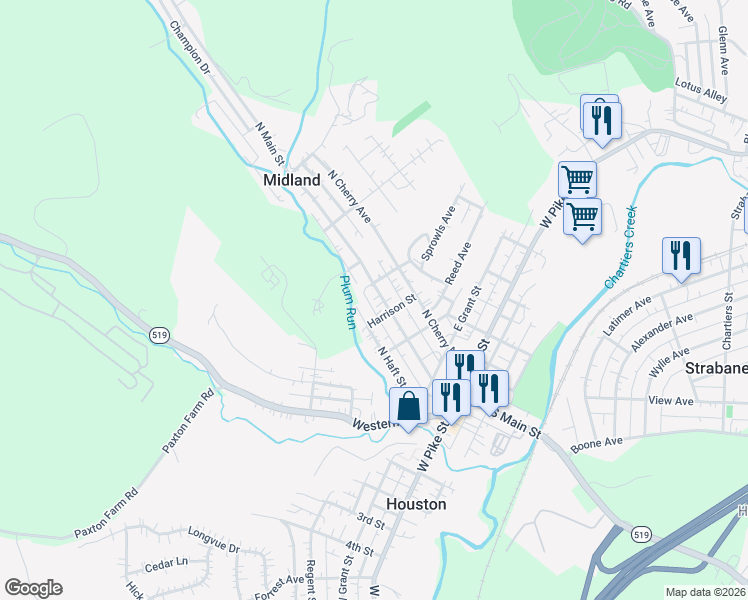 map of restaurants, bars, coffee shops, grocery stores, and more near 236 Harrison Street in Houston