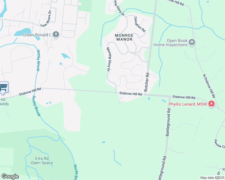 map of restaurants, bars, coffee shops, grocery stores, and more near 181 Disbrow Hill Road in Monroe Township