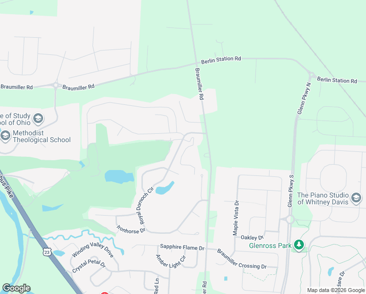 map of restaurants, bars, coffee shops, grocery stores, and more near 2562 Braumiller Road in Delaware