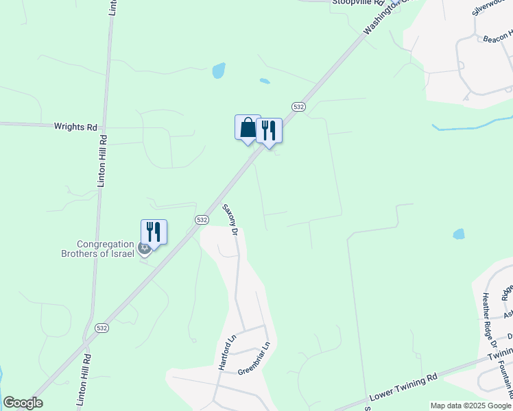 map of restaurants, bars, coffee shops, grocery stores, and more near 4 Foxhall Road in Newtown