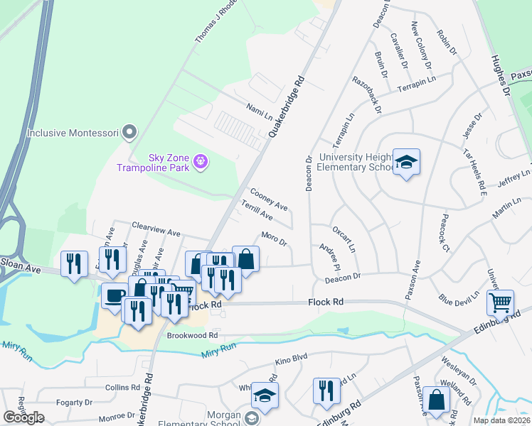 map of restaurants, bars, coffee shops, grocery stores, and more near 17 Moro Drive in Hamilton Township