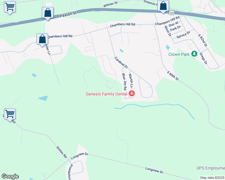 map of restaurants, bars, coffee shops, grocery stores, and more near 819 Anthony Drive in Harrisburg
