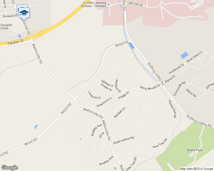 map of restaurants, bars, coffee shops, grocery stores, and more near 1159 Galway Court in Hummelstown