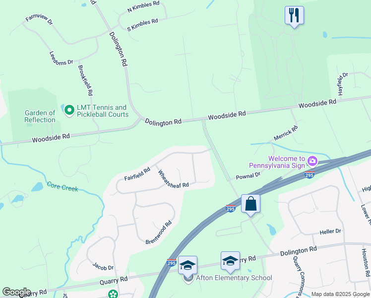 map of restaurants, bars, coffee shops, grocery stores, and more near 1608 Fairfield Road in Morrisville