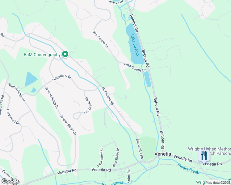 map of restaurants, bars, coffee shops, grocery stores, and more near 308 McCombs Road in Venetia