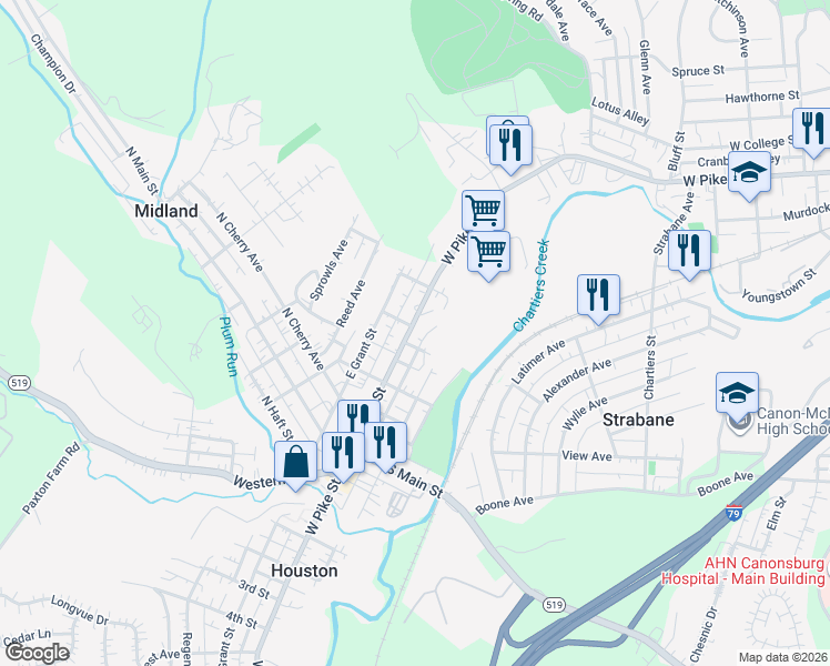 map of restaurants, bars, coffee shops, grocery stores, and more near 258 East Pike Street in Houston