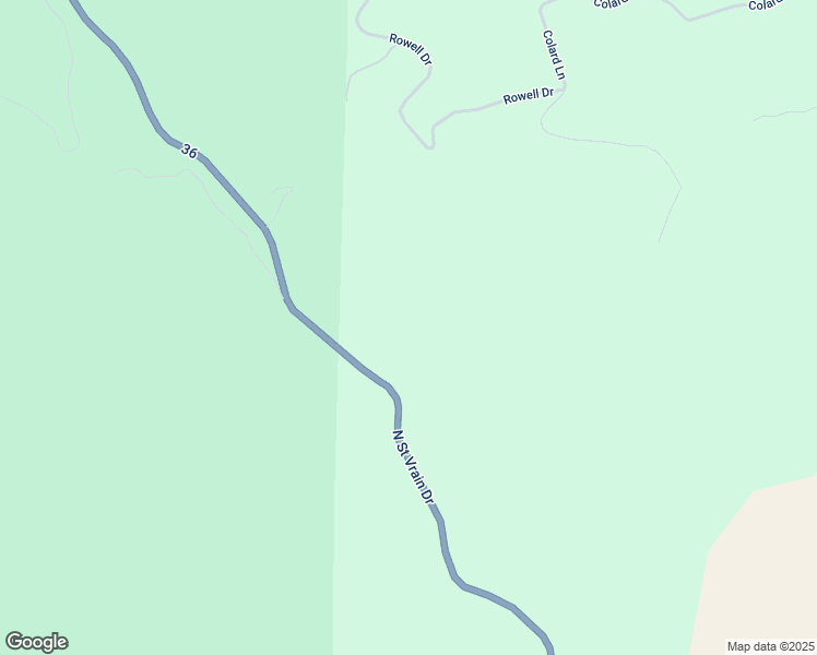 map of restaurants, bars, coffee shops, grocery stores, and more near 14383 North Saint Vrain Drive in Lyons