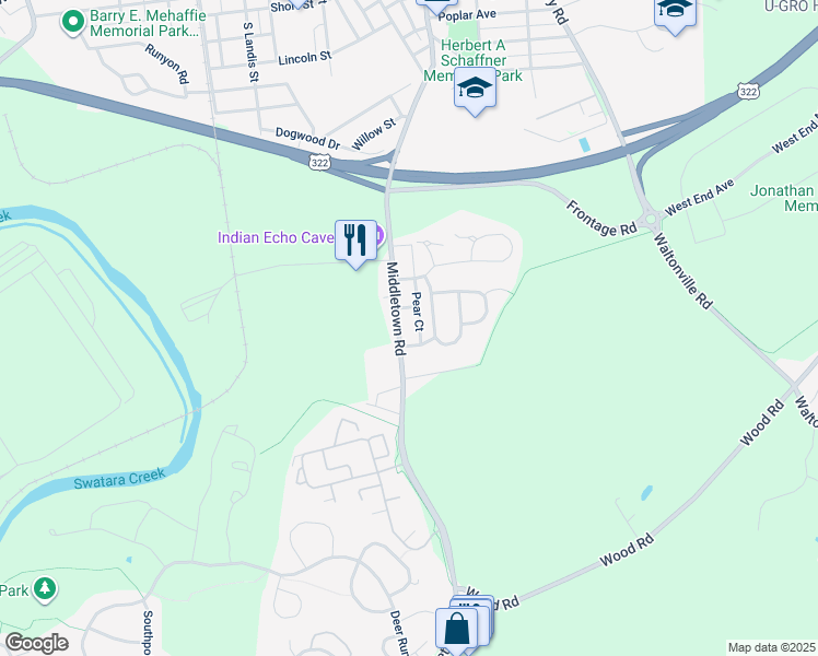 map of restaurants, bars, coffee shops, grocery stores, and more near 447 Middletown Road in Hummelstown