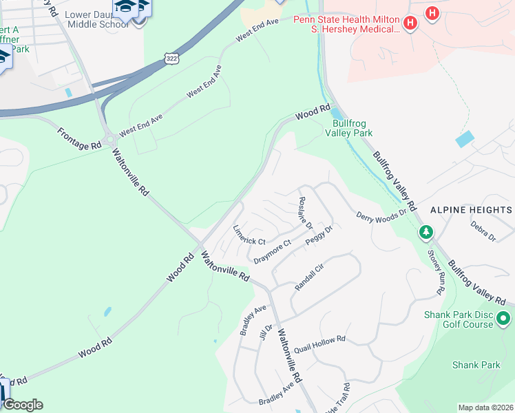 map of restaurants, bars, coffee shops, grocery stores, and more near 1181 Wicklow Court in Hummelstown
