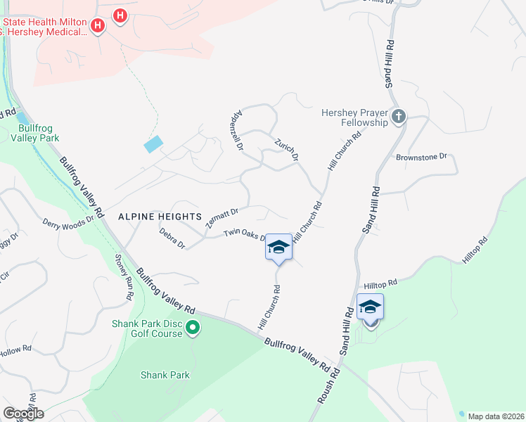 map of restaurants, bars, coffee shops, grocery stores, and more near 751 Zermatt Drive in Hummelstown