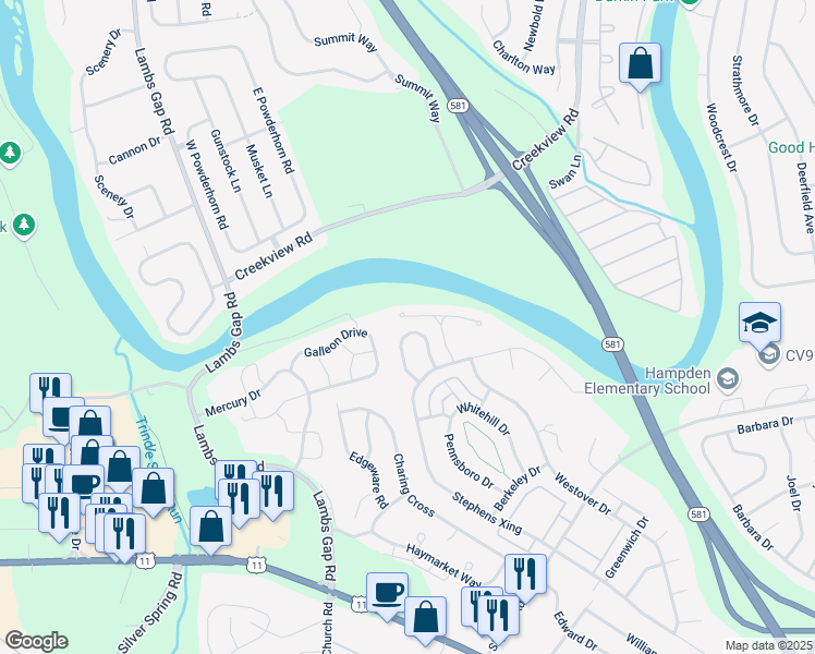 map of restaurants, bars, coffee shops, grocery stores, and more near 810 Pamela's Lane in Mechanicsburg