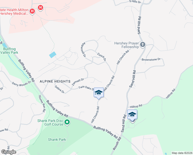 map of restaurants, bars, coffee shops, grocery stores, and more near 751 Zermatt Drive in Hummelstown