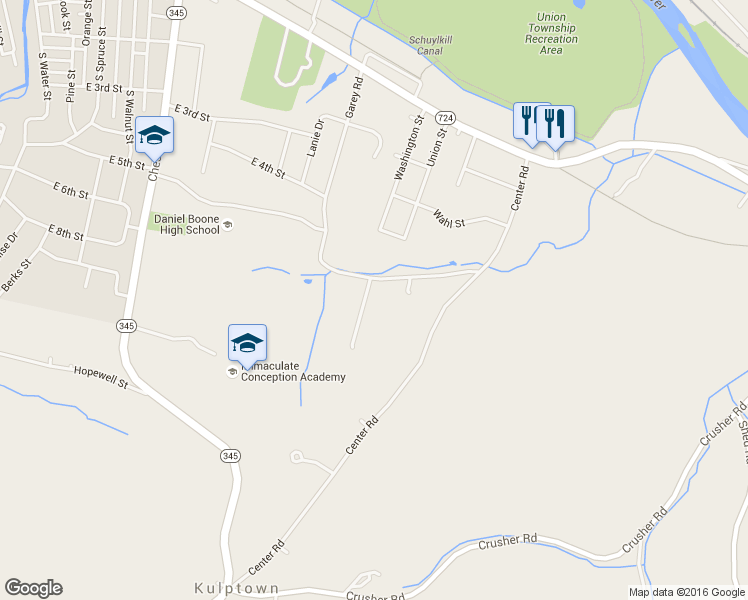 map of restaurants, bars, coffee shops, grocery stores, and more near 360 Garey Road in Douglassville